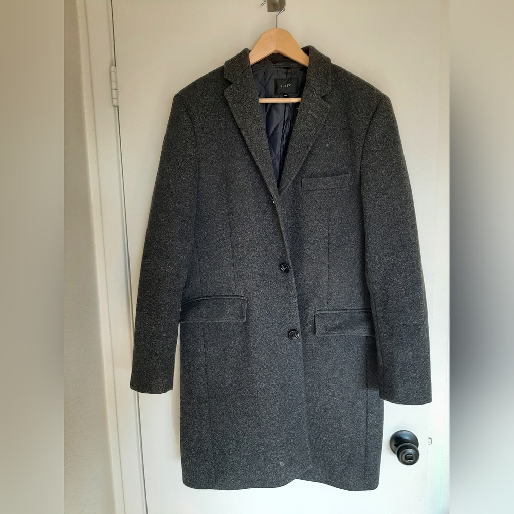 J. Crew Wool Blend Lined Topcoat - Charcoal Grey - 38R